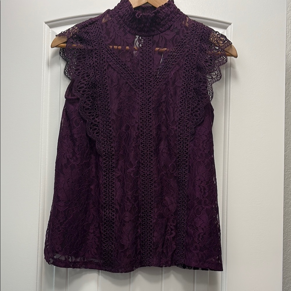 Elegant Purple Lace Women's Top